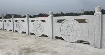 苏州芝麻白河道栏杆 石材栏杆