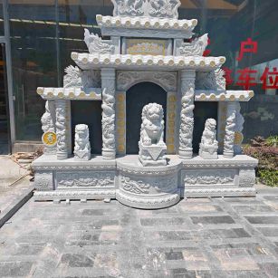 苏州芝麻白中国黑石材套墓 花岗岩墓碑