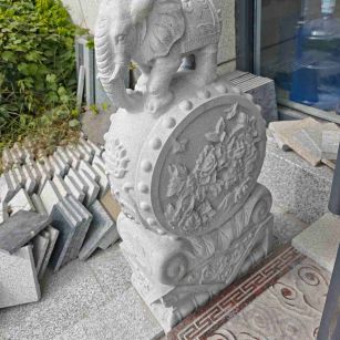 苏州芝麻白抱鼓石 庭院抱鼓石