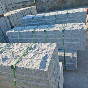 苏州芝麻白自然面整石 坐凳