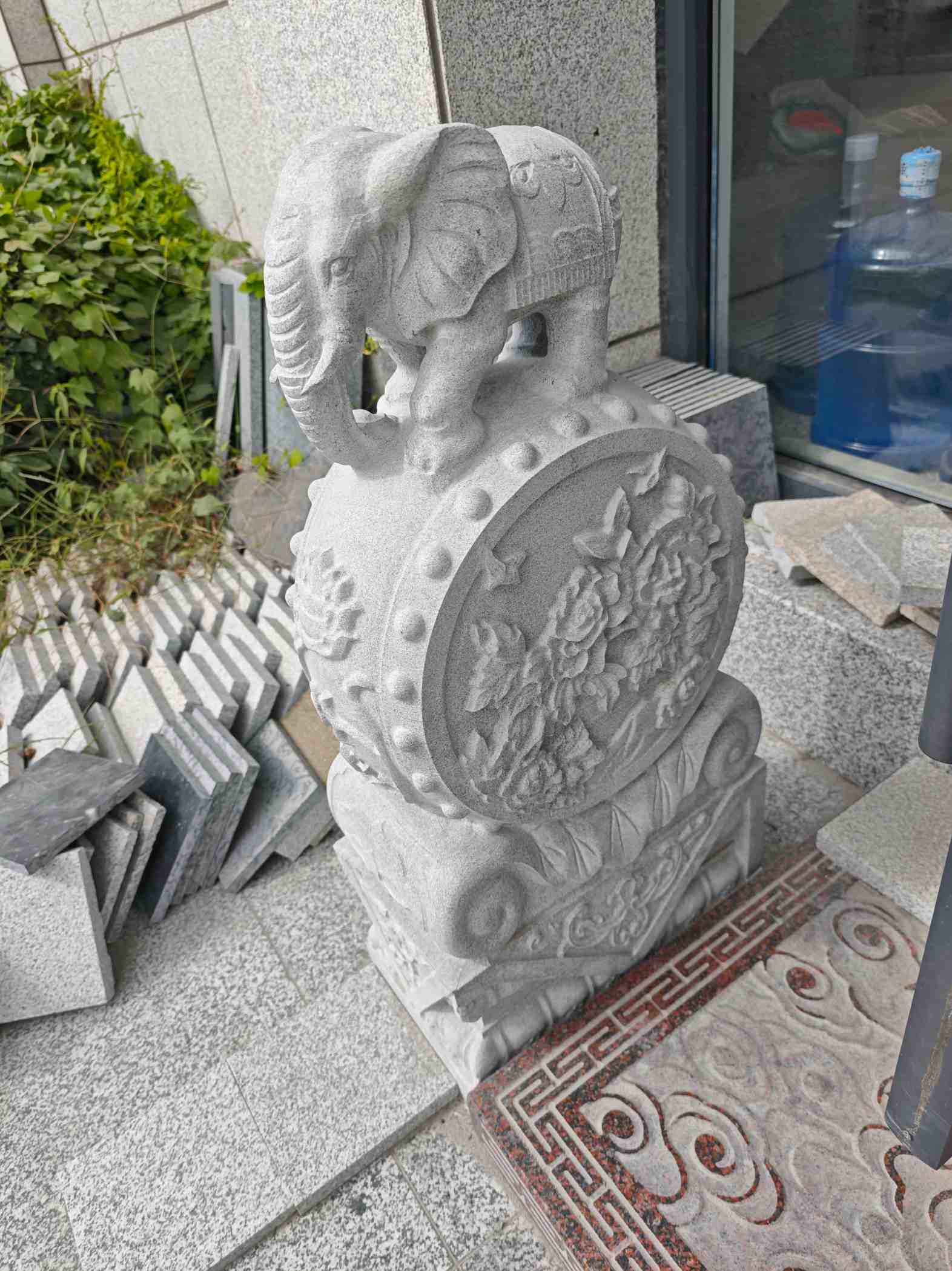 苏州芝麻白抱鼓石 庭院抱鼓石