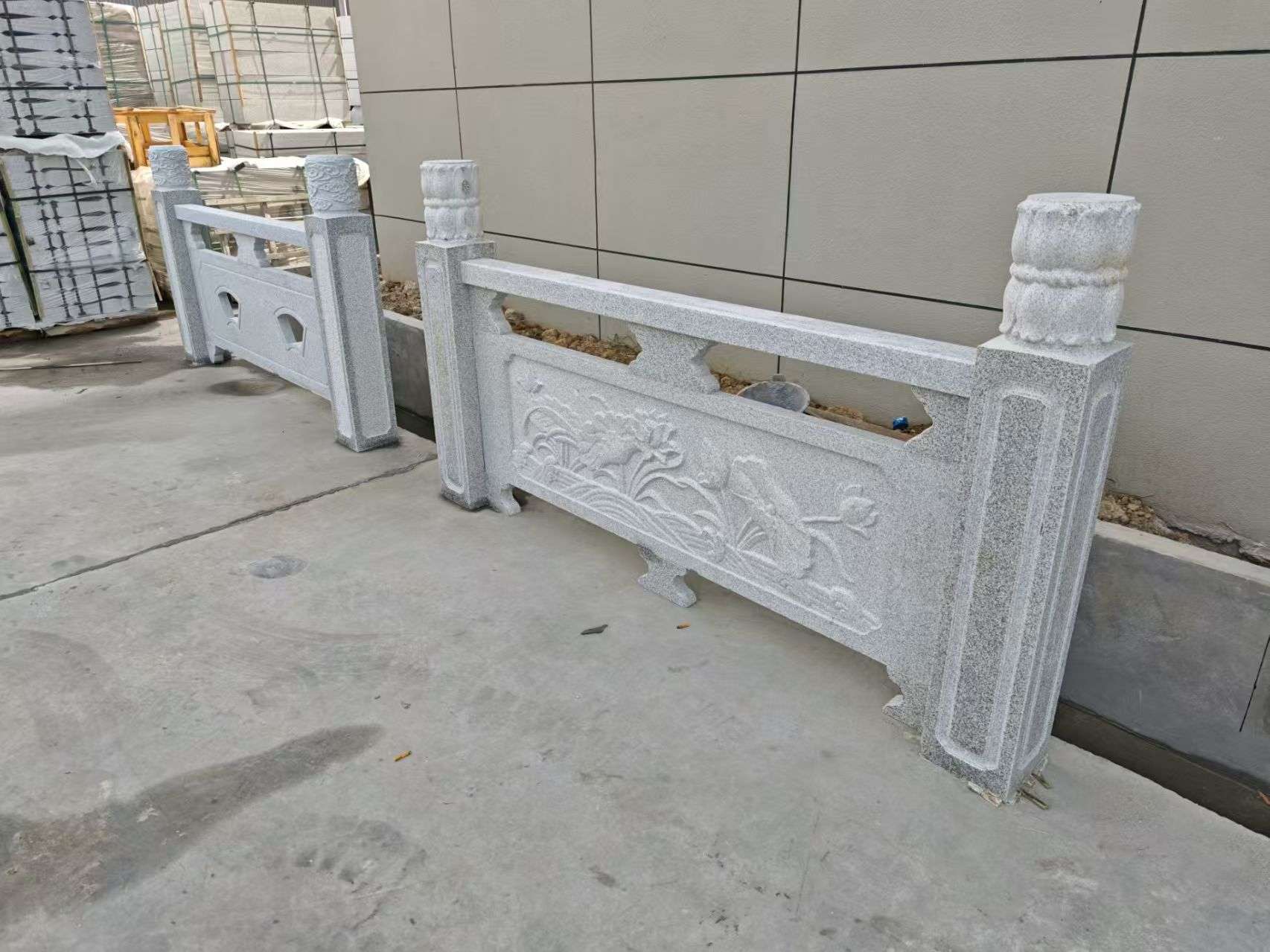 苏州芝麻白河道栏杆 石材栏杆